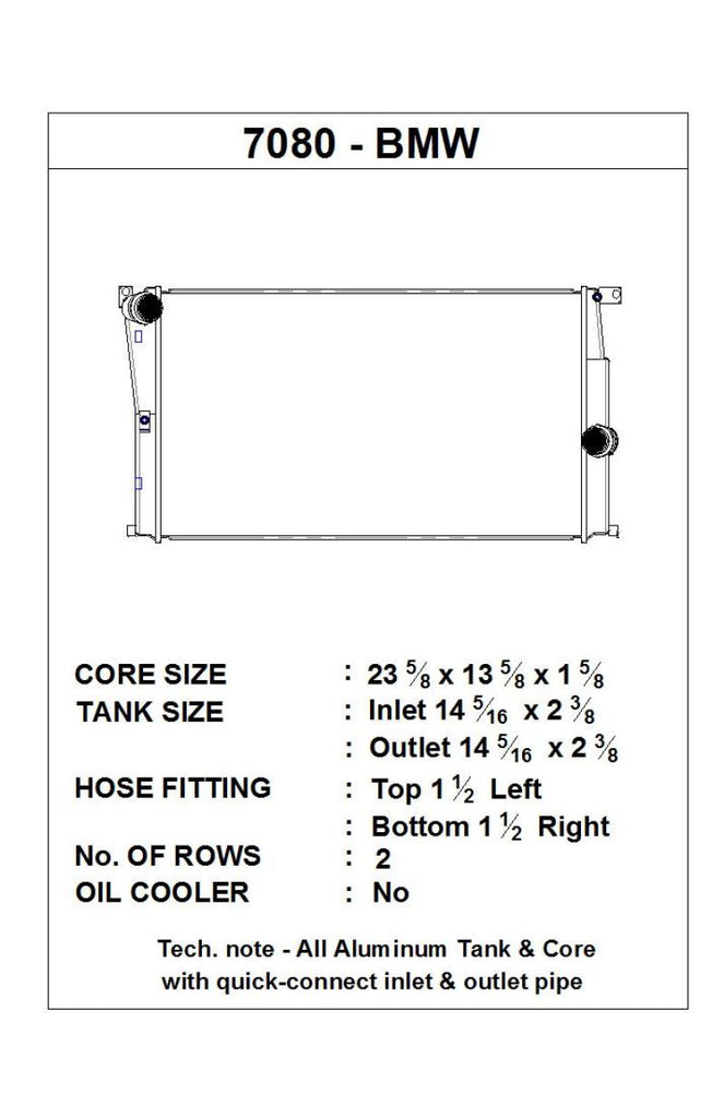 CSF BMW 2 Seires (F22/F23) / BMW 3 Series (F30/F31/F34) / BMW 4 Series (F32/F33/F36) M/T Radiator - DTX Performance