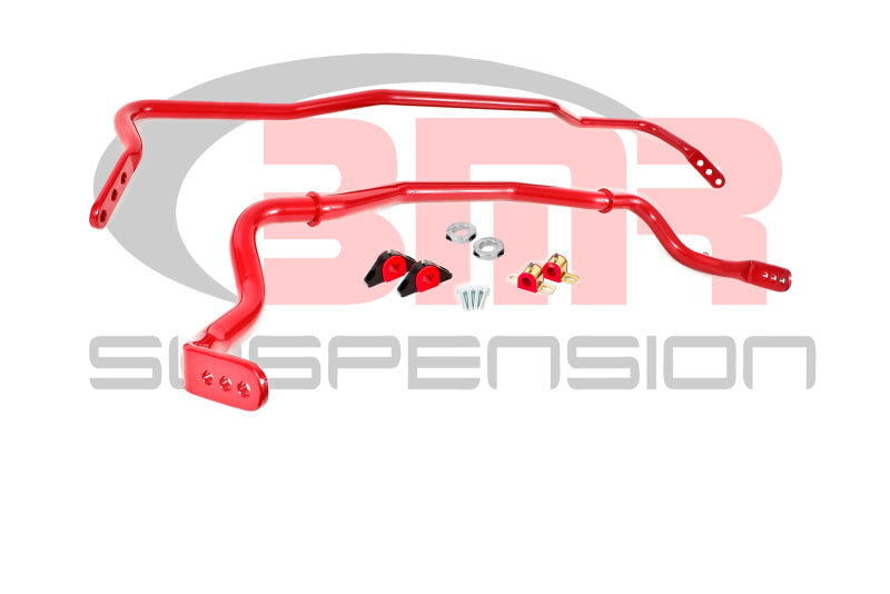 BMR 15-17 S550 Mustang Front & Rear Sway Bar Kit w/ Bushings - Red - DTX Performance