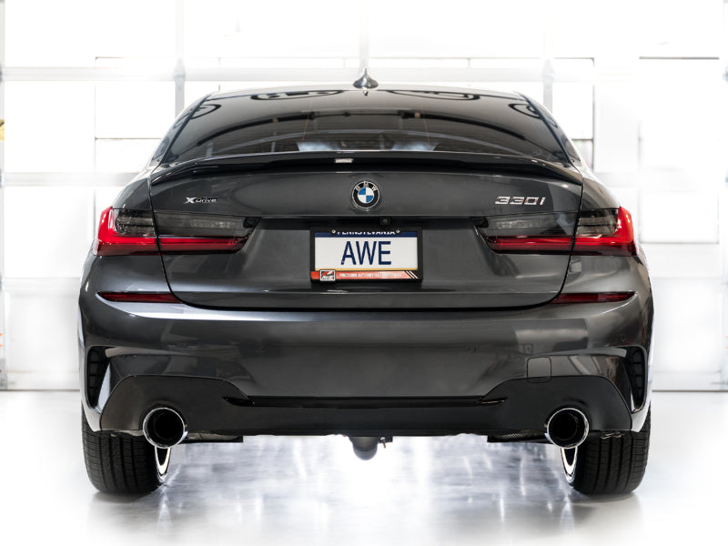 AWE 19-23 BMW 330i / 21-23 BMW 430i Base G2X Touring Axle Back Exhaust - Chrome Silver - DTX Performance