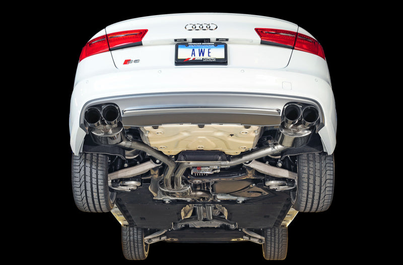 AWE Tuning Audi C7 / C7.5 S6 4.0T Touring Edition Exhaust - Diamond Black Tips - DTX Performance