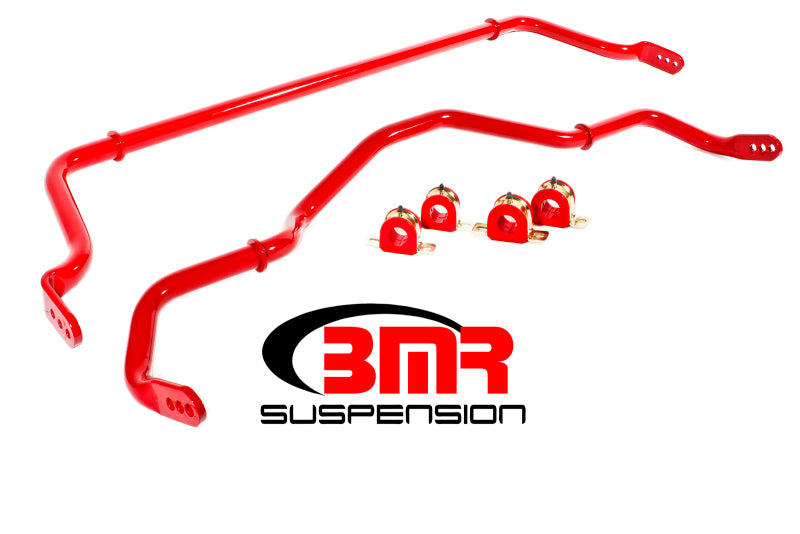 BMR 16-17 6th Gen Camaro Front & Rear Sway Bar Kit w/ Bushings - Red - DTX Performance