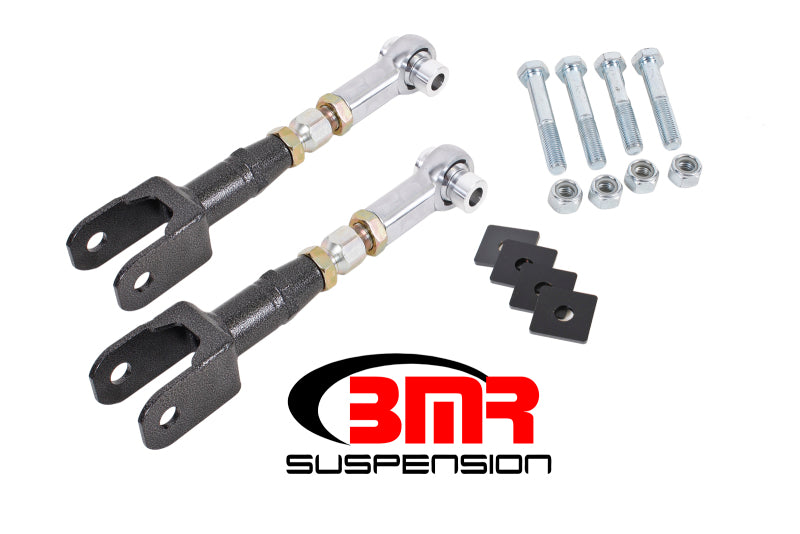 BMR 15-17 S550 Mustang Rear On-Car Adj. Rod Ends Toe Rods - Black Hammertone - DTX Performance