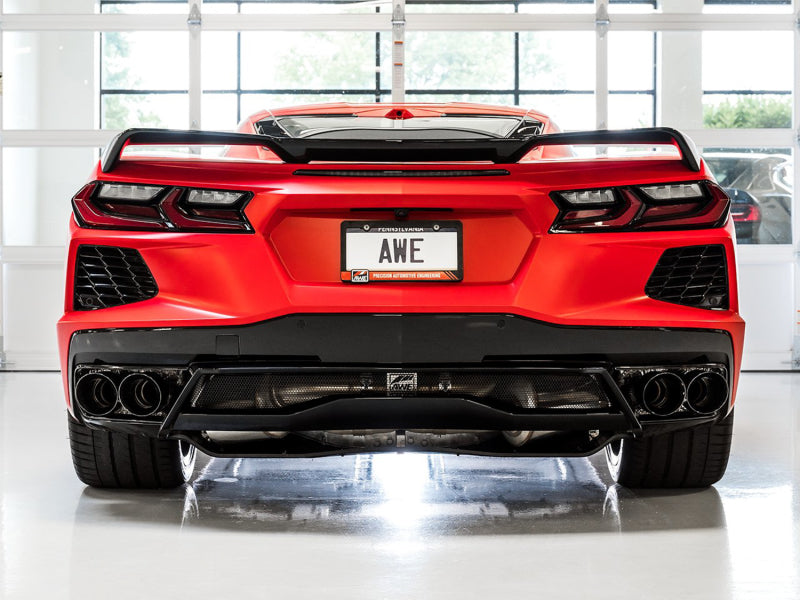 AWE Tuning 2020 Chevrolet Corvette (C8) Track Edition Exhaust - Quad Diamond Black Tips - DTX Performance