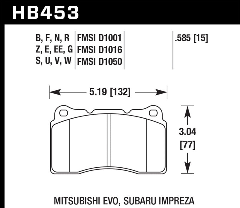 Hawk 03-06 Evo / 04-09 STi / 09-10 Genesis Coupe (Track Only) / 2010 Camaro SS Blue Race Front Brake - DTX Performance