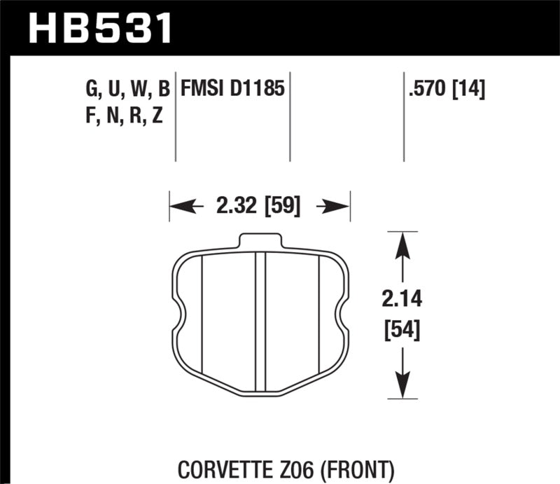 Hawk 06-13 Chevrolet Corvette Z06 DTC-60 Race Front Brake Pads - DTX Performance