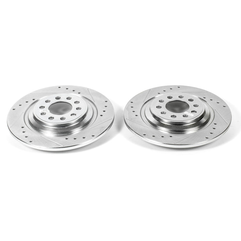 Power Stop 14-19 Jeep Cherokee Rear Evolution Drilled & Slotted Rotors - Pair - DTX Performance