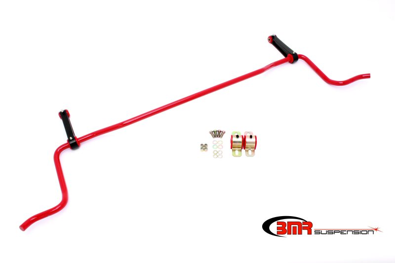 BMR 05-10 S197 Mustang Rear Solid 22mm Sway Bar Kit w/ Bushings & Billet Links - Red - DTX Performance