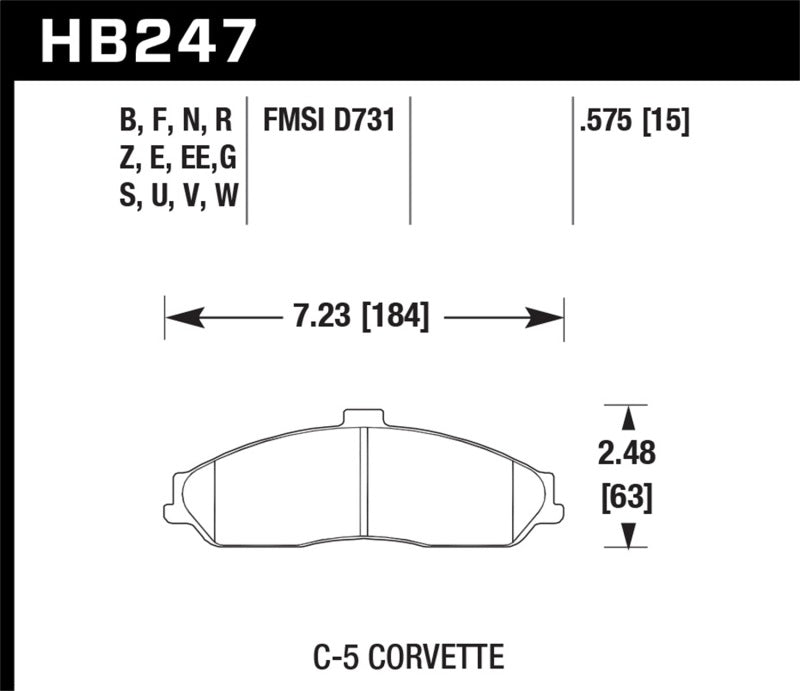 Hawk 04-09 Cadillac XLR /  97-11 Chevrolet Cadillac / 05-06 Pontiac GTO DTC-70 Front Race Brake Pads - DTX Performance