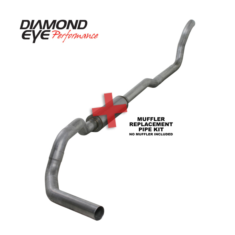 Diamond Eye KIT 4in TB MFLR RPLCMENT PIPE SGL AL: 2-WHEEL DRIVE ONLY 89-93 DODGE CUMMINS 5.9L - DTX Performance