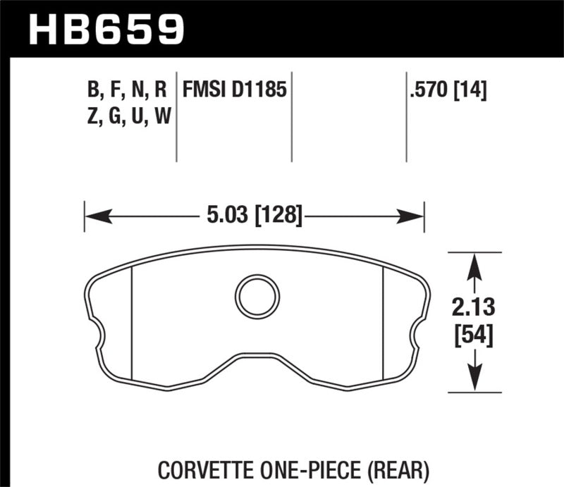 Hawk 06-10 Chevy Corvette (Improved Pad Design) Rear HPS Sreet Brake Pads - DTX Performance