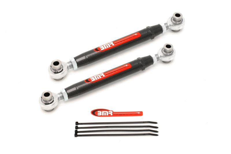 BMR 10-15 5th Gen Camaro Rear Adj. Rod Ends Toe Rods - Black Hammertone - DTX Performance