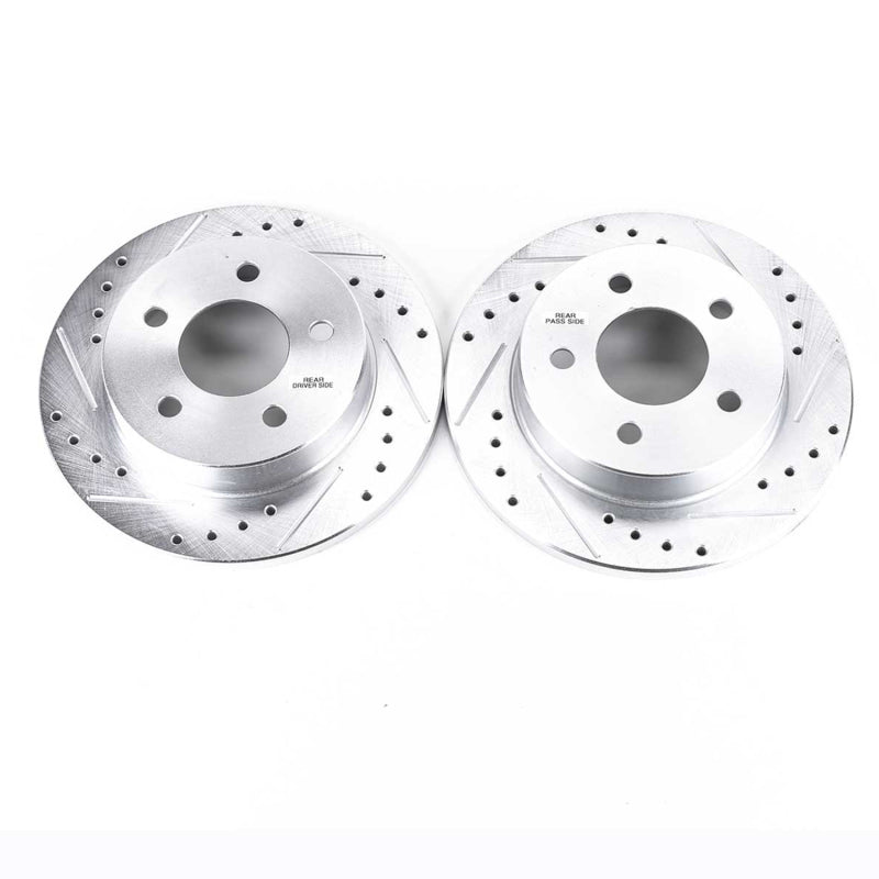 Power Stop 94-04 Ford Mustang Rear Evolution Drilled & Slotted Rotors - Pair - DTX Performance