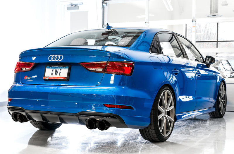 AWE Tuning Audi 8V S3 SwitchPath Exhaust w/Diamond Black Tips 102mm - DTX Performance