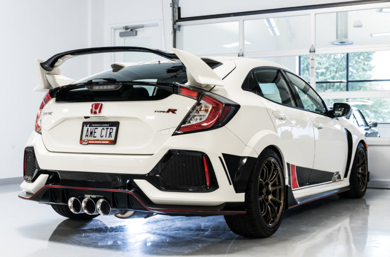 AWE Tuning 2017+ Honda Civic Type R Track Edition Exhaust w/Front Pipe & Triple Chrome Silver Tips - DTX Performance