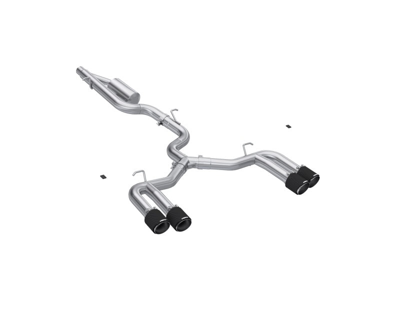 MBRP 22-24 Audi S3 2.0L Armor Pro T304 SS 3in Cat-Back Quad Split Rear Exhaust w/ Carbon Fiber Tips - DTX Performance