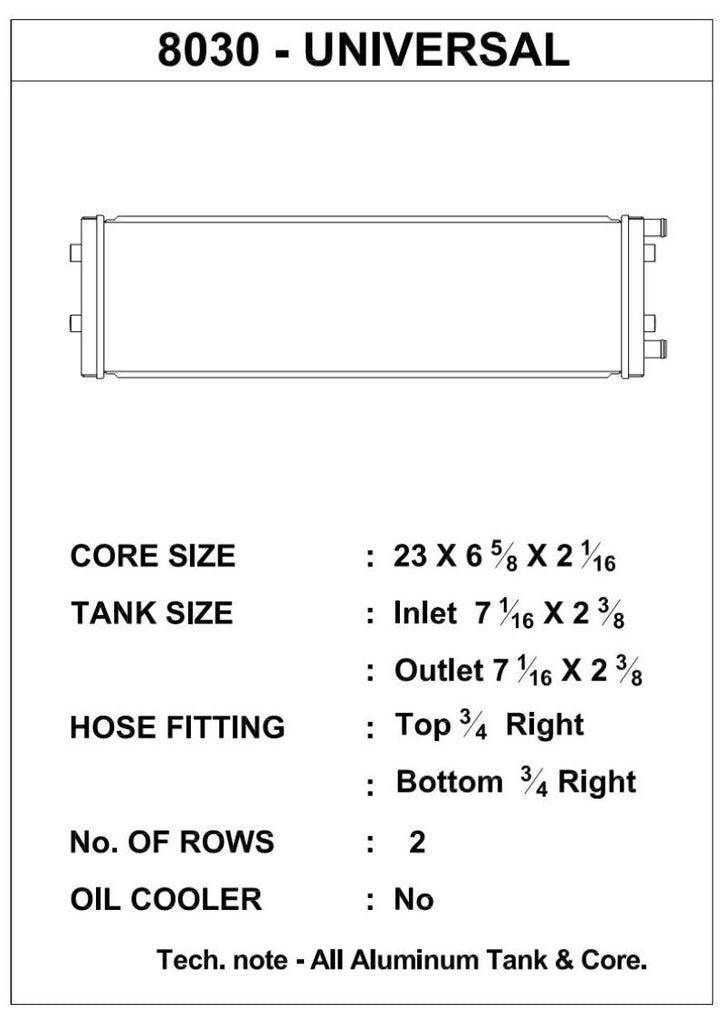 CSF Dual-Pass Universal Heat Exchanger (Cross-Flow) - DTX Performance