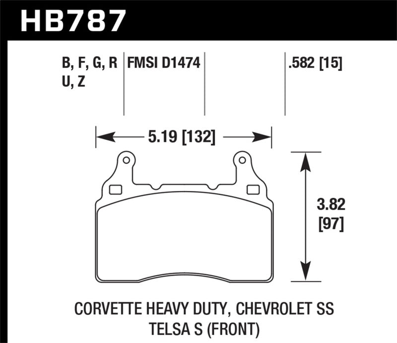 Hawk 14-17 Chevy Corvette / 10-15 Chevy Camaro 6.2L HPS Street Front Brake Pads - DTX Performance