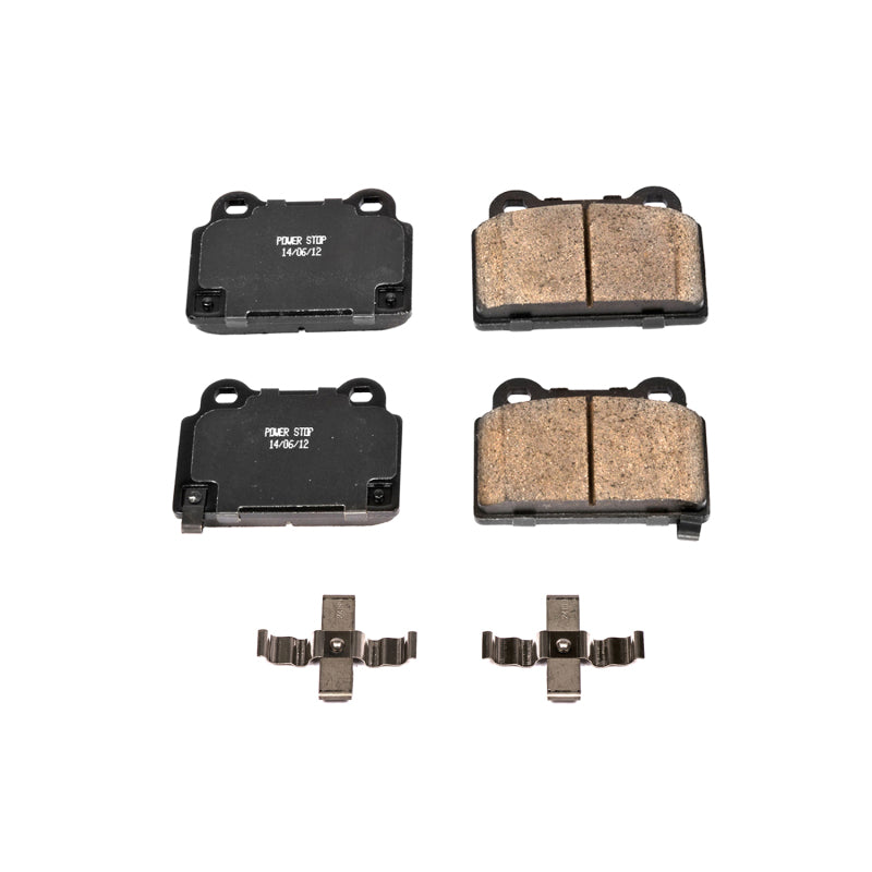 Power Stop 08-15 Mitsubishi Lancer Rear Z17 Evolution Ceramic Brake Pads w/Hardware - DTX Performance