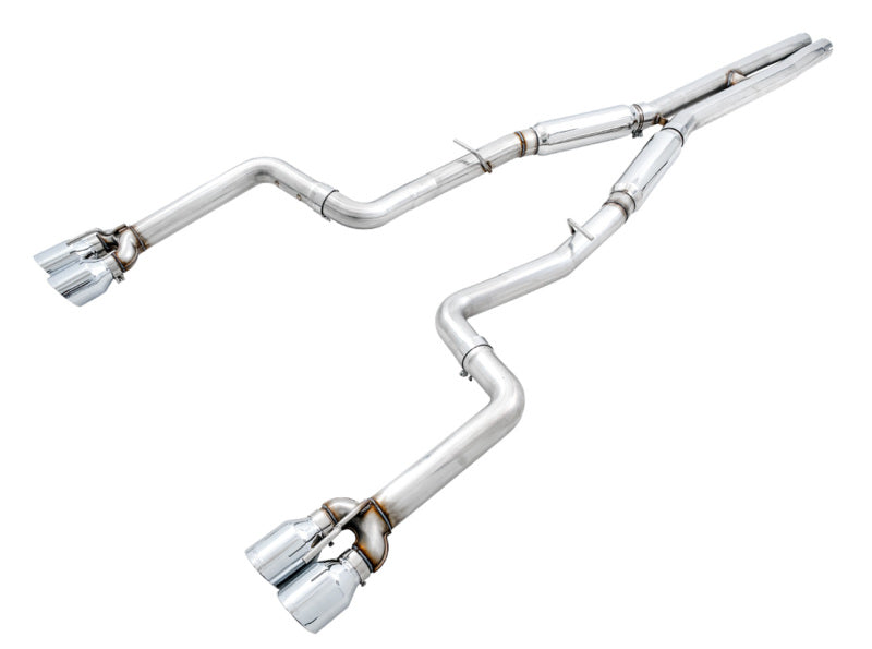 AWE Tuning 2015+ Dodge Challenger 6.4L/6.2L SC Track Edition Exhaust - Quad Chrome Silver Tips - DTX Performance