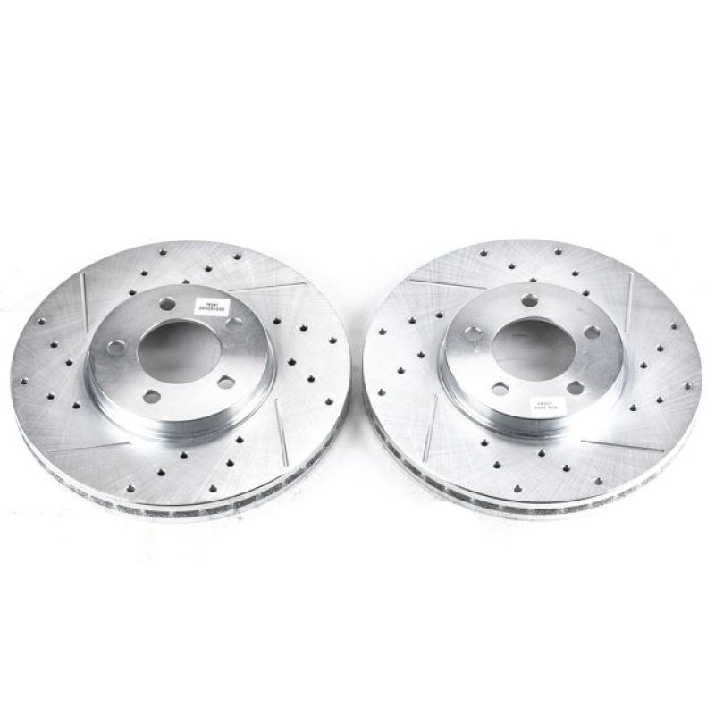 Power Stop 96-99 Ford Taurus Front Evolution Drilled & Slotted Rotors - Pair - DTX Performance