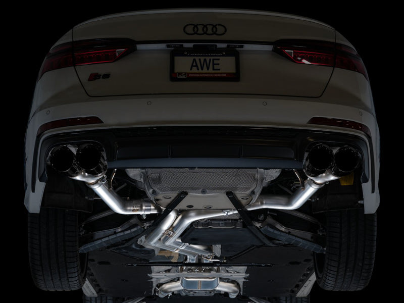 AWE Tuning 19-23 Audi C8 S6/S7 2.9T V6 AWD Track Edition Exhaust - Diamond Black Tips - DTX Performance