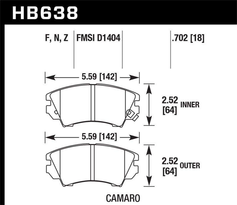 Hawk Camaro V6 HPS Street Front Brake Pads - DTX Performance