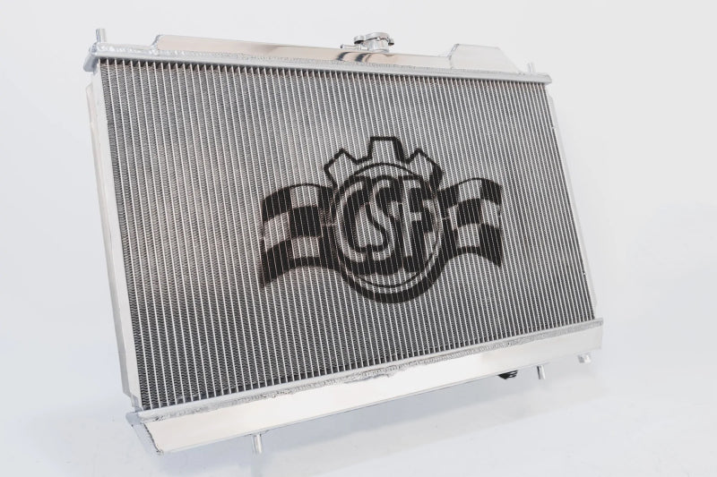 CSF 96-07 Mitsubishi Evo 4/5/6/7/8/9 Full-Slim Radiator w/12in Fan & Shroud/-16AN & Slip On Fitting - DTX Performance