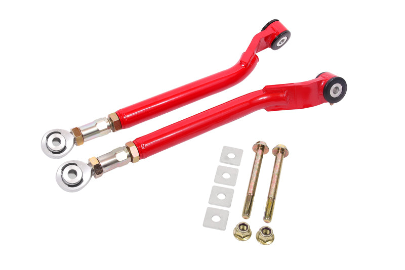 BMR 08-17 Challenger Rear On-Car Adj. Toe Rods Delrin/Rod End Combo - Red - DTX Performance