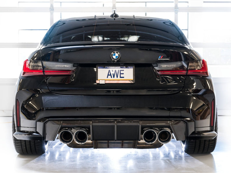 AWE Track Edition Catback Exhaust for BMW G8X M3/M4 - Chrome Silver Tips - DTX Performance