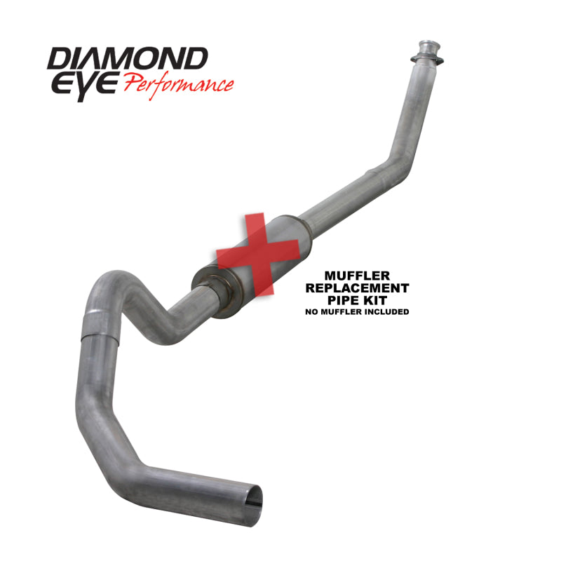 Diamond Eye KIT 4in TB MFLR RPLCMENT PIPE SGL AL: 98.5 - 02 DODGE CUMMINS 5.9L - DTX Performance