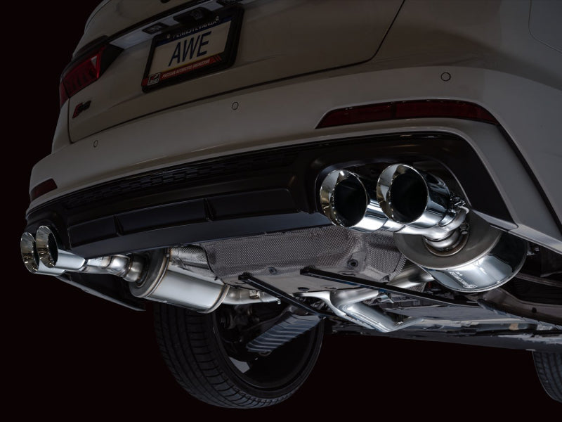 AWE Tuning 19-23 Audi C8 S6/S7 2.9T V6 AWD Touring Edition Exhaust - Chrome Silver Tips - DTX Performance