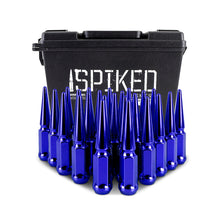 Load image into Gallery viewer, Mishimoto Mishimoto Steel Spiked Lug Nuts M12 x 1.5 24pc Set Blue - DTX Performance