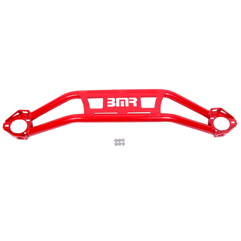 BMR 08-18 Dodge Challenger Front Strut Tower Brace - Red (Twin Tube Design) - DTX Performance