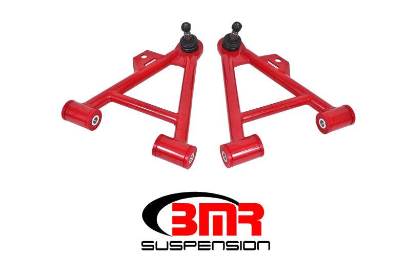 BMR 79-93 Fox Mustang Lower Non-Adj. A-Arms (Coilover Only) w/ Tall Ball Joint (Poly) - Red - DTX Performance