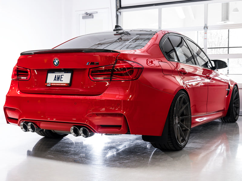 AWE Tuning BMW F8X M3/M4 Track Edition Catback Exhaust - Chrome Silver Tips - DTX Performance