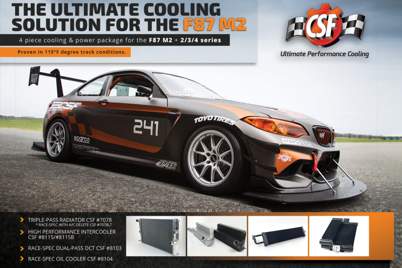 CSF 15-18 BMW M2 (F87) Race-Spec Dual Pass DCT Oil Cooler - DTX Performance