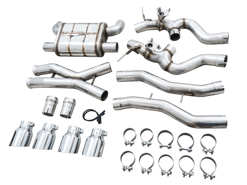 AWE SwitchPath Catback Exhaust for BMW G8X M3/M4 - Chrome Silver Tips - DTX Performance