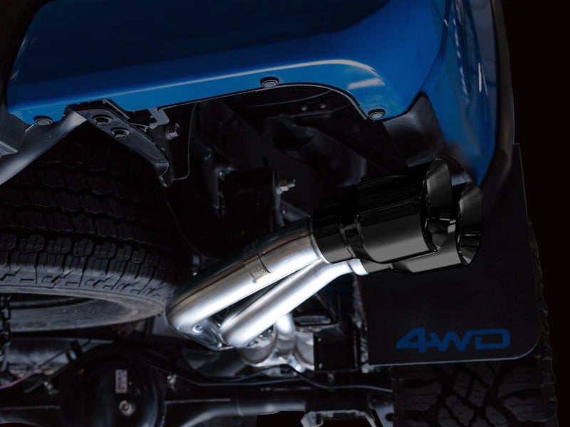 AWE 16-22 Toyota Tacoma 0FG Catback Exhaust w/ BashGuard - Dual Diamond Black Tips - DTX Performance