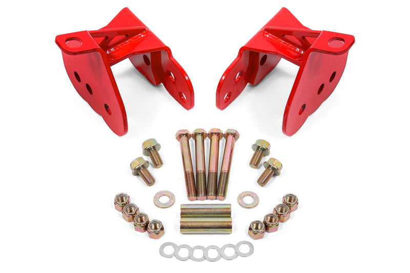 BMR 64-72 Chevy Chevelle Rear Control Arm Relocation Brackets - Red - DTX Performance