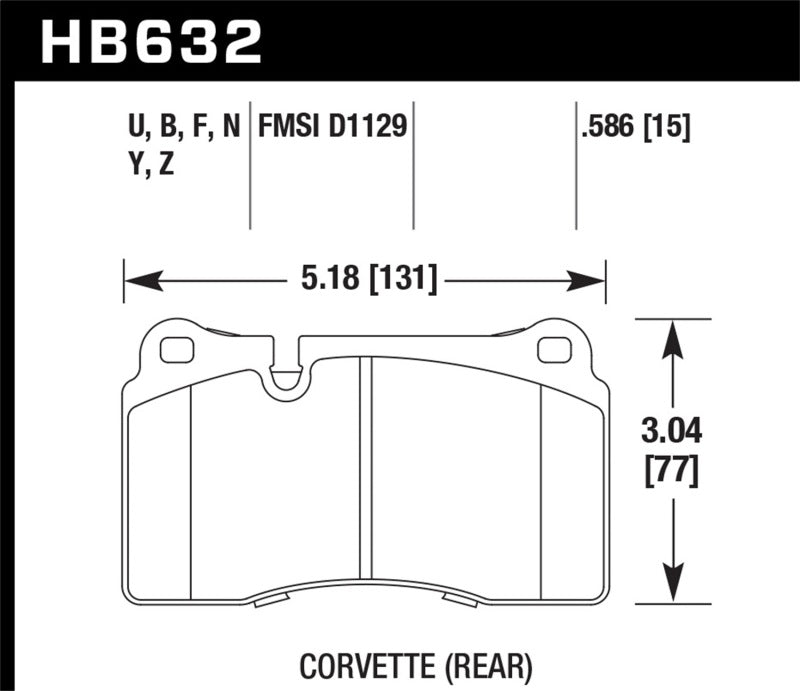 Hawk 06-10 VW Touareg Front /09-11 Corvette Z06/ZR-1 (w/Carbon Ceramic Brake Package and Iron rotors - DTX Performance