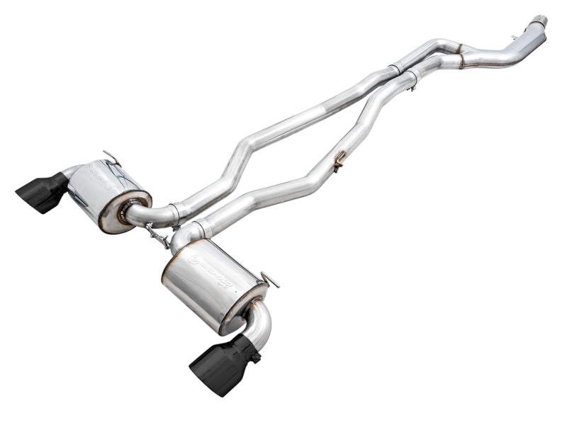 AWE 2020 Toyota Supra A90 Non-Resonated Touring Edition Exhaust - 5in Diamond Black Tips - DTX Performance