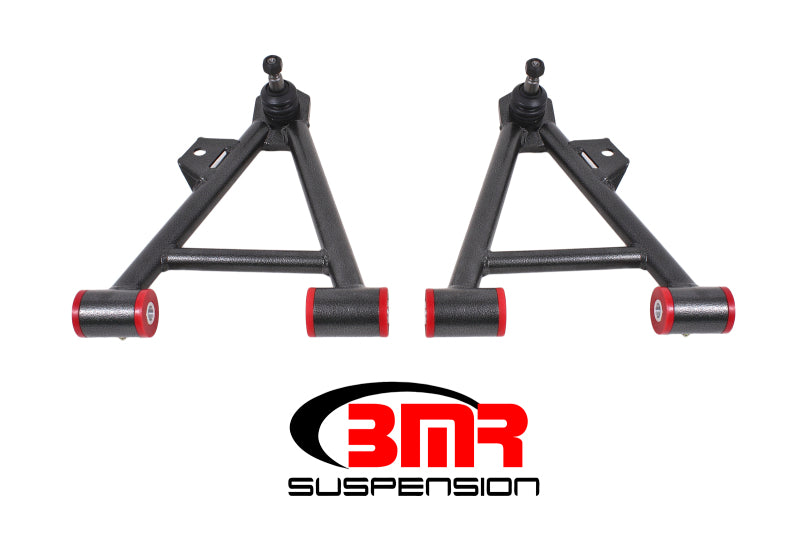 BMR 94-04 Mustang Lower Non-Adj. A-Arms (Coilover Only) w/ Tall Ball Joint (Poly) - Black Hammertone - DTX Performance