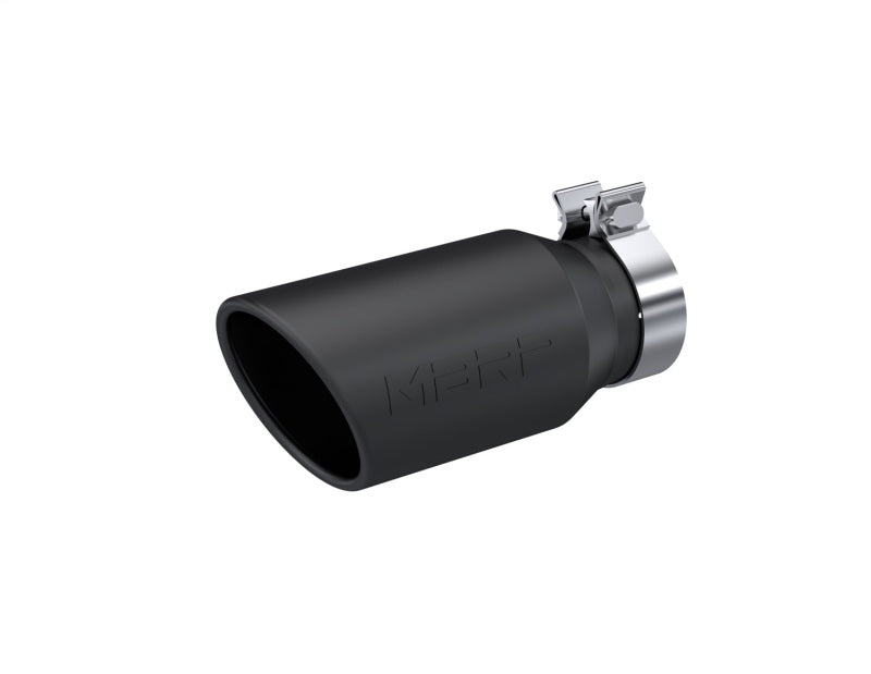 MBRP Universal Tip 4.5in OD / 3.2in Inlet / 10in Length / Angled Cut Rolled End - Black - DTX Performance