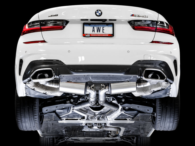 AWE Tuning 2019+ BMW M340i (G20) Resonated Touring Edition Exhaust (Use OE Tips) - DTX Performance