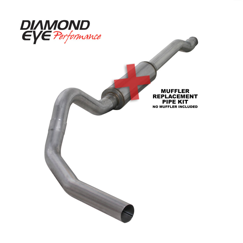 Diamond Eye KIT 4in CB MFLR RPLCMENT PIPE SGL AL: 03-07 FORD 6.0L F250/F350 (Extended Cab Only) - DTX Performance