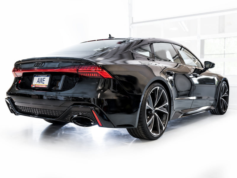 AWE Tuning 21-23 Audi C8 RS6/RS7 SwitchPath Cat-back Exhaust - Diamond Black Tips - DTX Performance