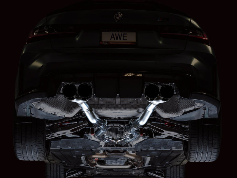 AWE Track Edition Catback Exhaust for BMW G8X M3/M4 - Diamond Black Tips - DTX Performance