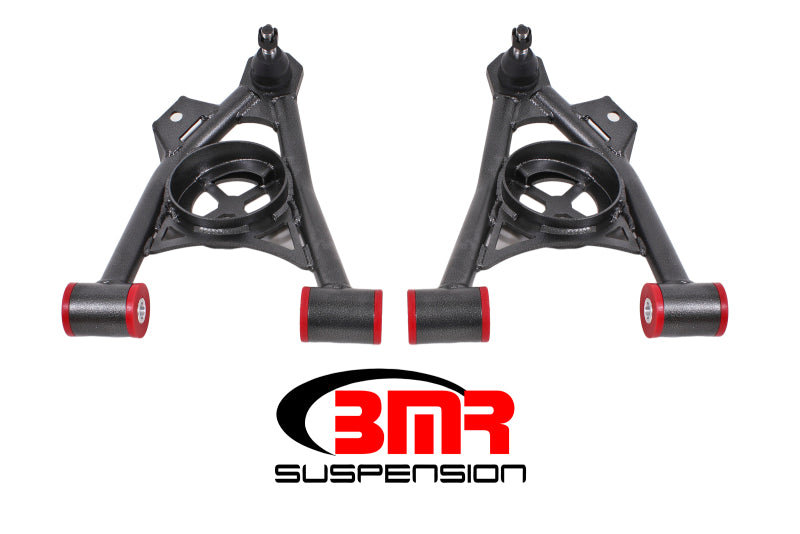 BMR 94-04 Ford Mustang Non-Adj. A-Arms Lower (Poly) w/ Spring Pocket - Black Hammertone - DTX Performance