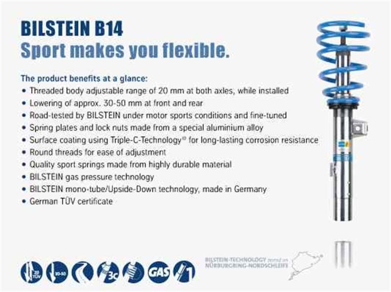 Bilstein B14 2001-2006 BMW 330ci Front and Rear Suspension Kit - DTX Performance