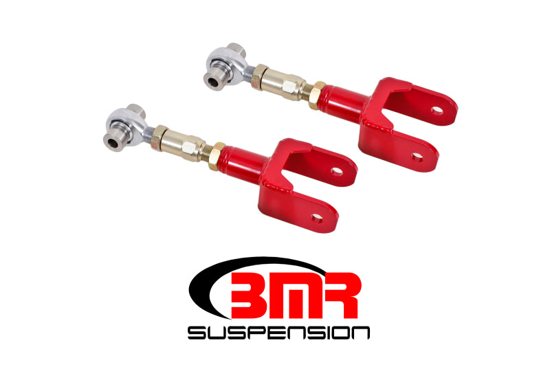 BMR 79-04 Fox Mustang Upper Control Arms On-Car Adj. Rod Ends - Red - DTX Performance